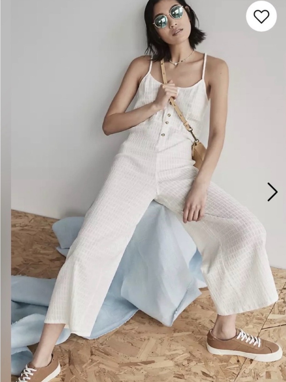 Madewell Textured Jumpsuit White XXS